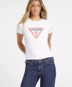 تیشرت زنانه فیت اسلیم جینز برند Guess - 864455260