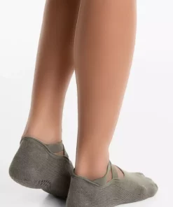 جوراب یوگا و پیلاتس با دو جفت نوار ضربدری از ترکیب پنبه برند Oysho - 939727738