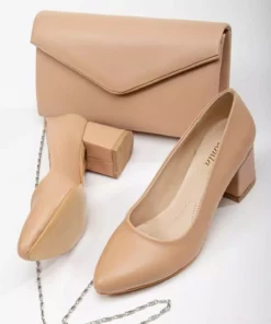 ست کیف و کفش پاشنه بلند کلفت ۵ سانتی زنانه برند DARUGA - 811190720