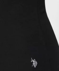 تی‌شرت تیره‌ی زنانه با یقه‌ی V شکل و آستین کوتاه از جنس پنبه و مایل به کشی (مودال) برند U.S. Polo Assn. - 769371049