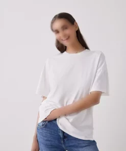 تیشرت بیسیک اورسایز یقه گرد در رنگ سفید شکسته برند Penti - 970249470