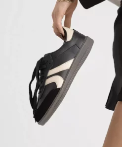 کفش ورزشی زنانه ترمو زیره بژ مشکی بند دار - 1031009752