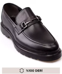 کفش کلاسیک مردانه چرم اصل بدون بند و با روکش جیر مشکی برند maximoda - 827553783