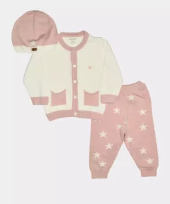 ست ۳ تکه زیر و رو بافت ستاره‌ای مخصوص نوزاد و کودکان ۳۰۳۹۵۵ برند Pierre Cardin - 775846576