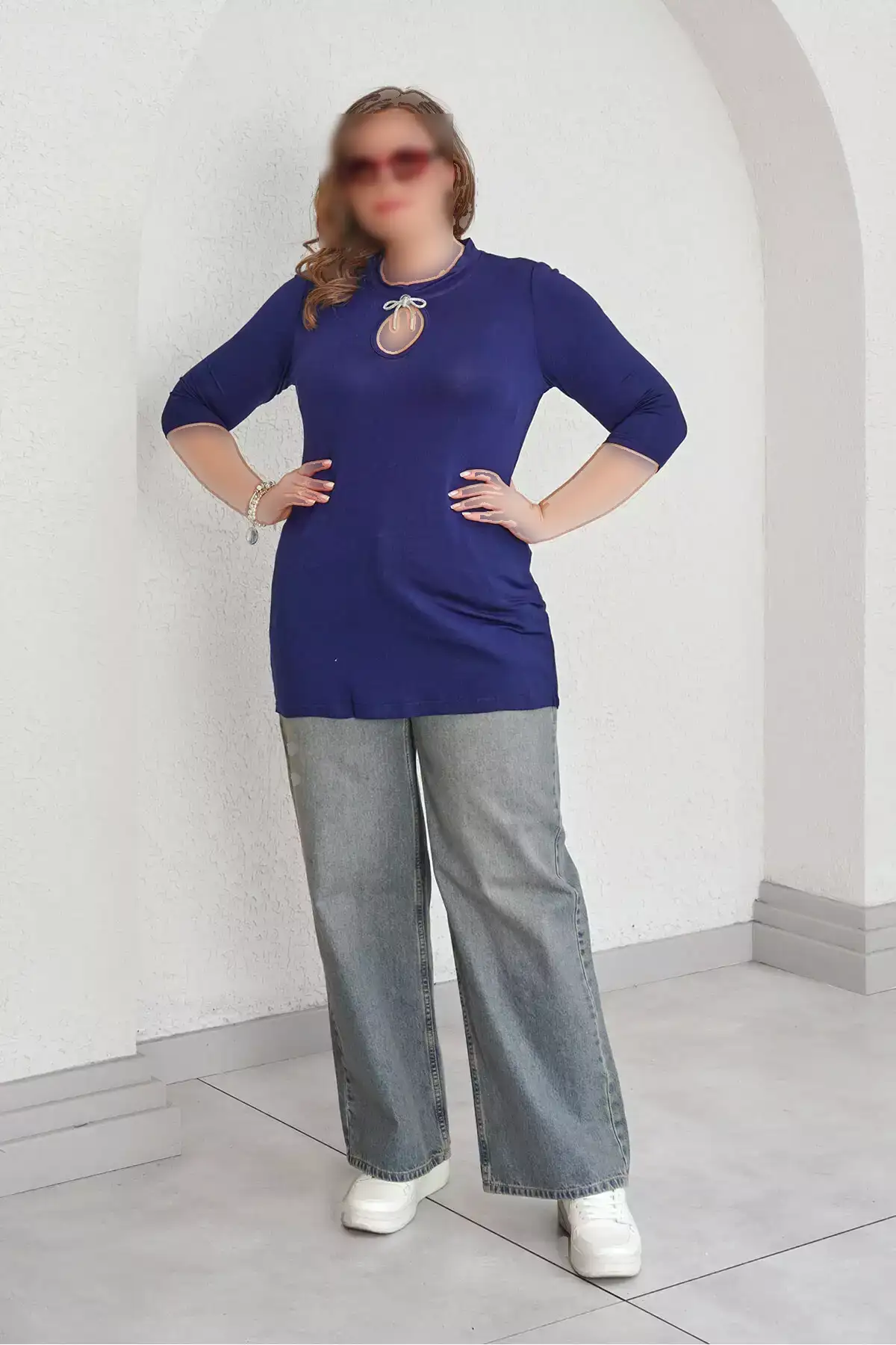 54146 تیشرت با جزئیات فیلونل برند Büyük Moda - 900280223