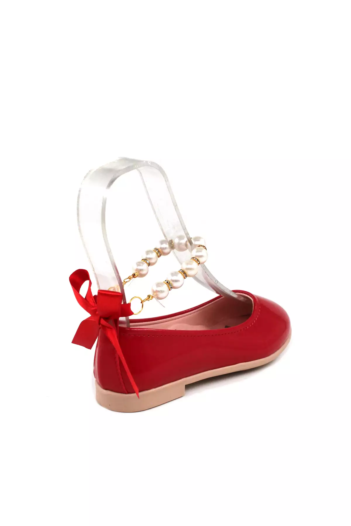 بابت روزانه دخترانه با جزئیات پاپیون و کفی ارتوپدی با طراحی مرواریدی برند Pabuçland - 822494847