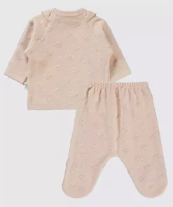 ست زبون دخترانه نوزاد ۰-۶ ماهه رنگ پودری برند Civil Baby - 935470994