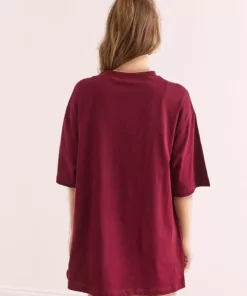 تی‌شرت زنانه bordo با دکمه‌های جانبی از جنس پنبه TSH-19000762 برند Olalook - 923047172