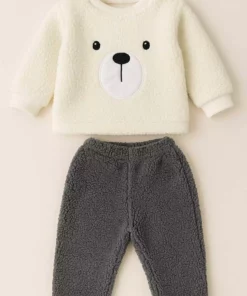 ست لباس نوزاد پسرانه و دخترانه کلاهدار پشمی کوزو مدل زمستانی برند Oz Baby - 1045847413