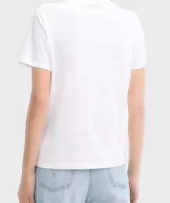 تی‌شرت عادی یقه گرد با لوگو، ۱۰۰% پنبه، کد LV047C864GYAA برند Calvin Klein - 960600682