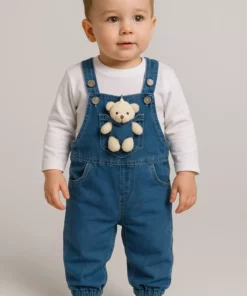 ست دو تکه شلوار و بلوز نوزاد با طراحی عروسکی - رنگ سرمه‌ای برند Bubito - 322810557