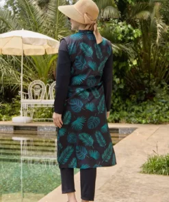 مايو تام کاپالا با قابلیت خشک شدن سریع، طرح برگ‌های سبز و مشکی برند Starinci Mayo - 708211824