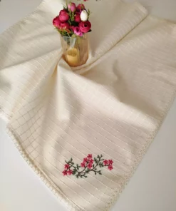 میز پوش 85x85 سانتی‌متری با طرح دست‌دوز و سنتی بولدان مونیکا برند denizli hatırası - 895130012