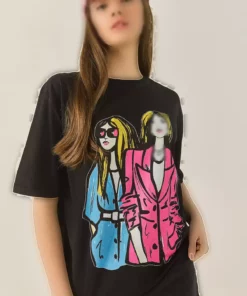 تیشرت زنانه یقه گرد با طرح چاپی و آستین کوتاه مدل 5242 60284049 برند Bianco Lucci - 933747208