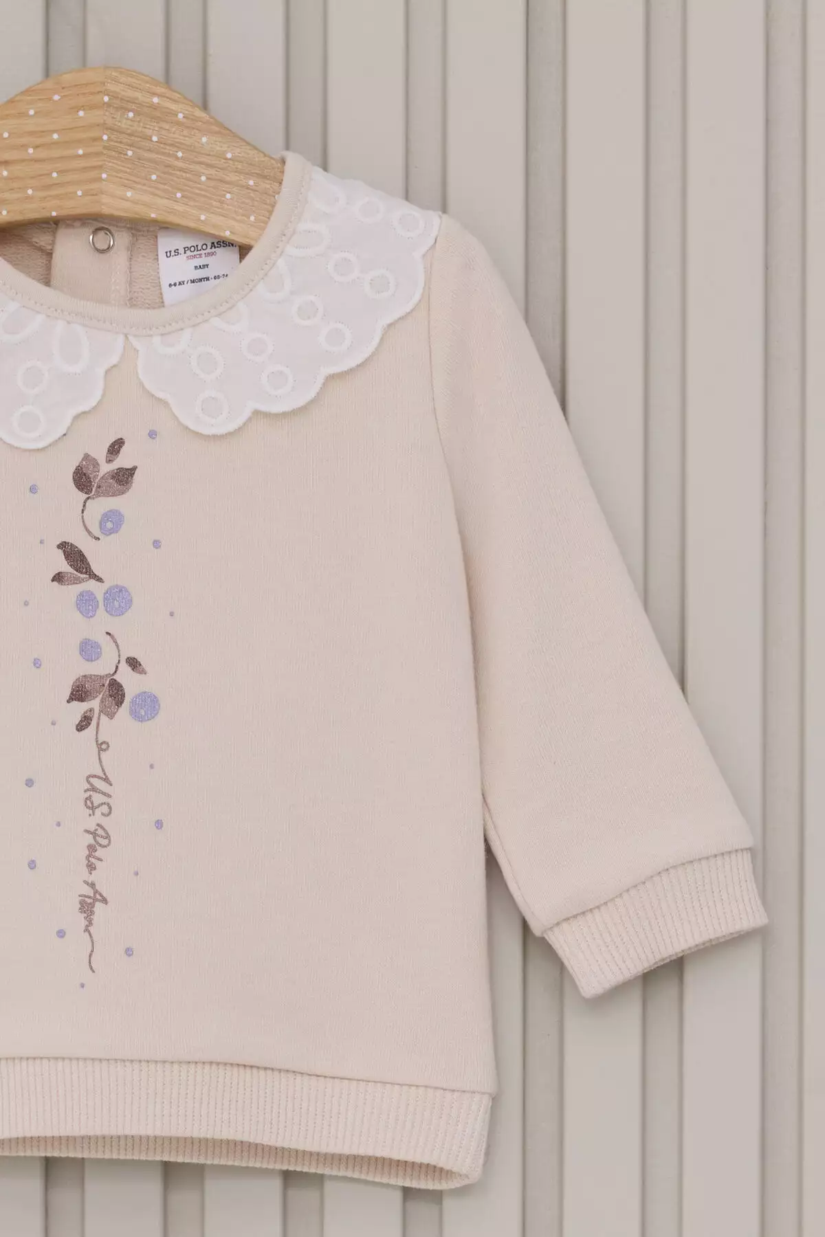 ست ۲ تکه کرم رنگ دخترانه کودک برند U.S. Polo Assn. - 852543276