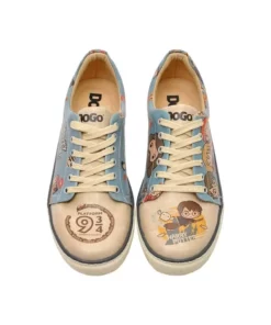 کفش‌های ورزشی زنانه گیاهی چرم به رنگ فیروزه‌ای - طراحی مدرسه خیالی هری پاتر از وارنر برادرز برند Dogo - 49245905