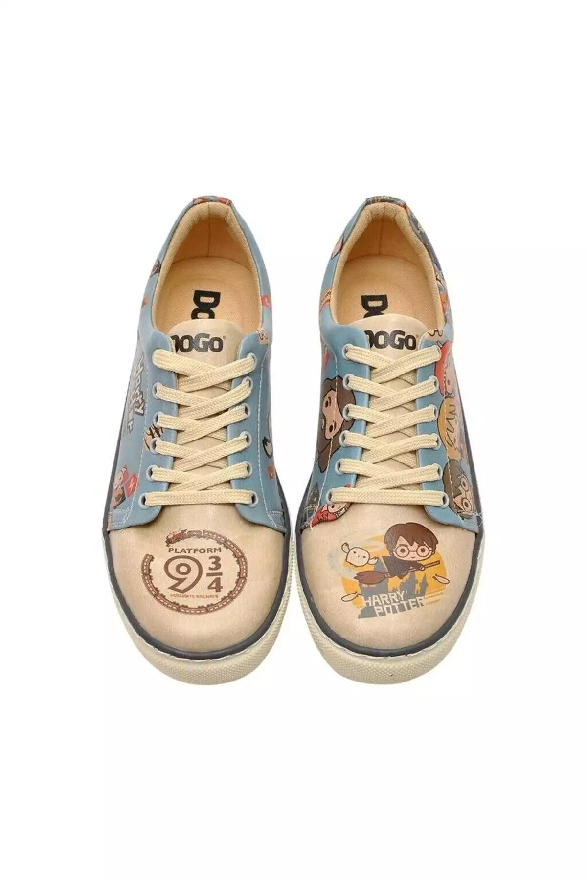 کفشهای ورزشی زنانه گیاهی چرم به رنگ فیروزهای - طراحی مدرسه خیالی هری پاتر از وارنر برادرز برند Dogo - 49245905