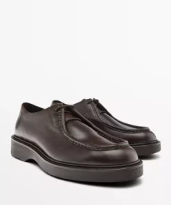 کفش چرم با جزئیات دوخت سرپنجه برند Massimo Dutti - 987973195