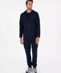 شلوار راحتی بندی ثلاثی فیته آبی تیره 50299286-VR033 برند Pierre Cardin - 867354838