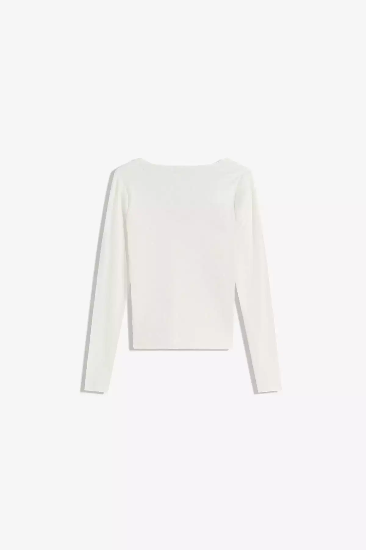 تیشرت آستین بلند یقه V برند Bershka - 967955235