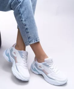 کفش ورزشی زنانه سفید، صورتی و آبی برند Riccon - 694949784