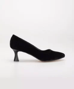 مجموعه ساعت و کیف زنانه با پاشنه ۵ سانتی‌متری استیلتو - جنس سوئد مشکی برند MFT AYAKKABI - 810787116