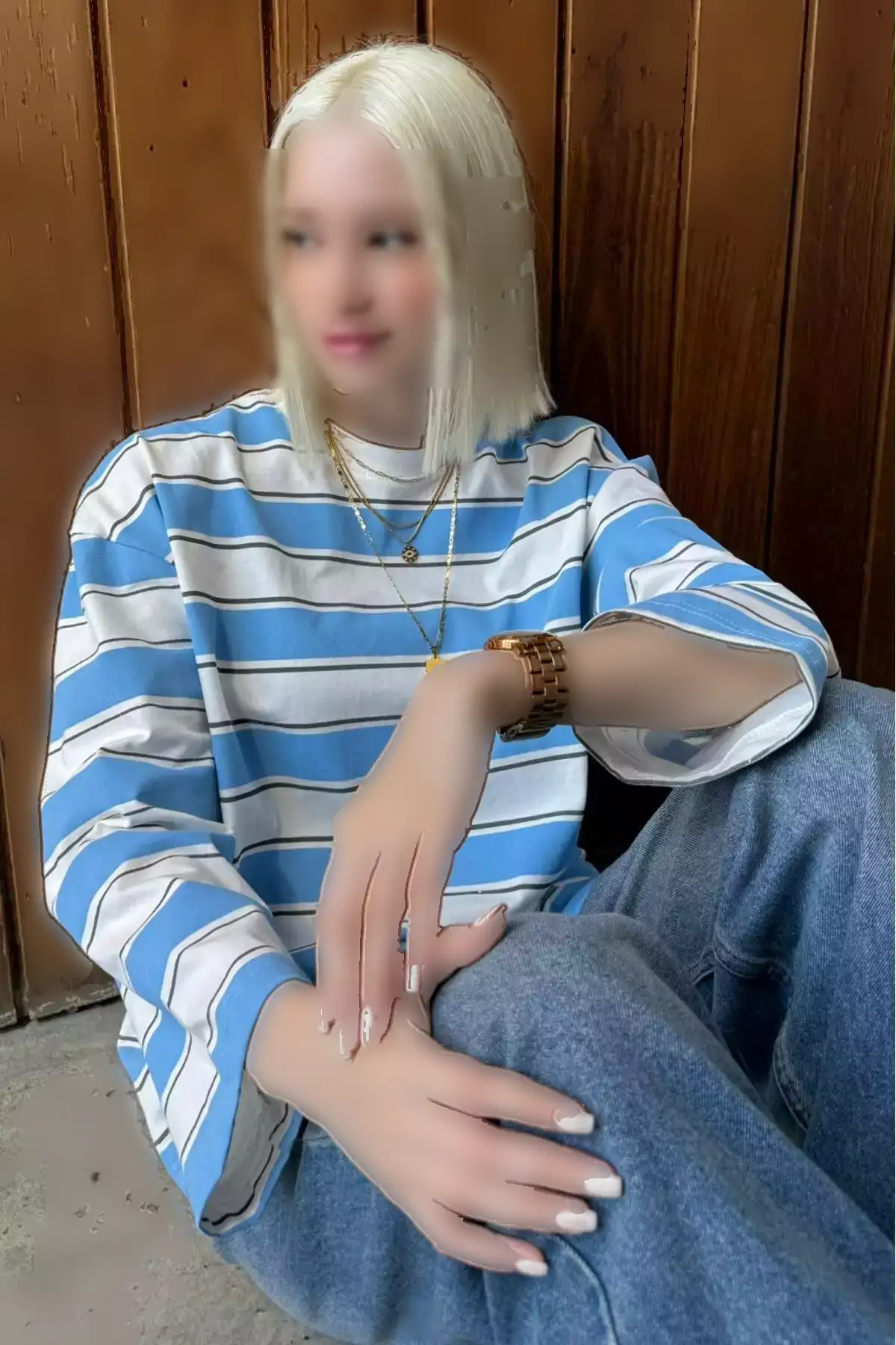 تیشرت آستین بلند راهراه یقه گرد با 100% پنبه مدل MG2362 برند Madmext - 991429025