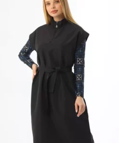 مایو کامل با طراحی پاراگوشتی و جلیقه‌ای، مدل ۲۳۶۴، رنگ سیاه برند Remsa Mayo - 678144021