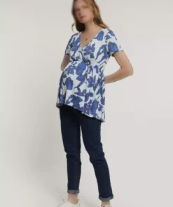 بلوز بارداری مئو آبی کلارا برند Lyn Mama - 694979426