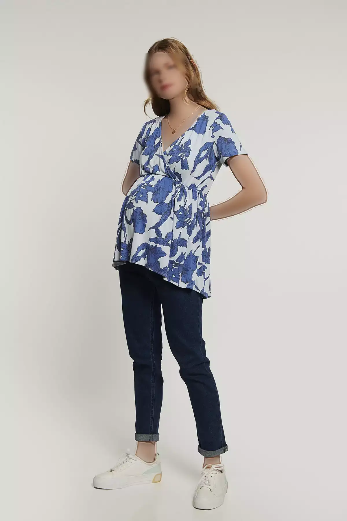 بلوز بارداری مئو آبی کلارا برند Lyn Mama - 694979426