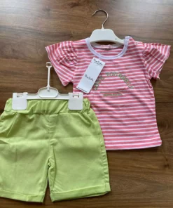 ست ۲ تکه کوتاه آستین و شلوارک دخترانه لاو برند Pierre Cardin - 898224772