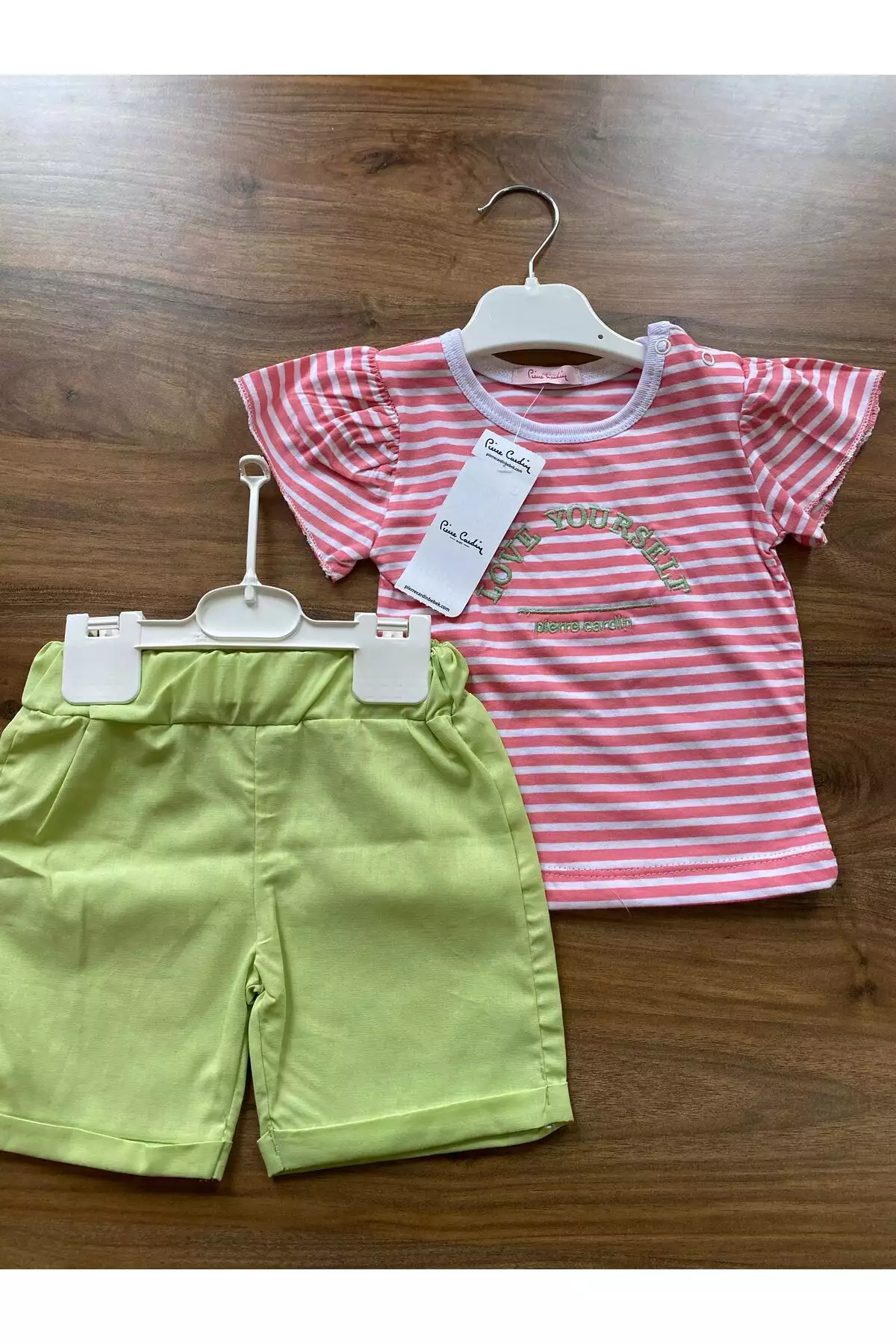 ست ۲ تکه کوتاه آستین و شلوارک دخترانه لاو برند Pierre Cardin - 898224772