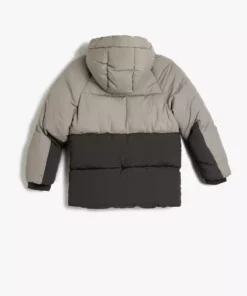 پالتو بادگیر پفی با کلاهدار و جزئیات جیب برند Koton - 946845479