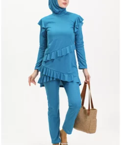 ماهی پوشش دار آستین بلند فرفری 2208-03 رنگ پتروئل برند sefamerve - 840457855