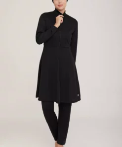 مایو تمام‌قد تنگ و محجبه بدون سینه مدل 9020 رنگ مشکی از برند رمساء برند Remsa Mayo - 738103016