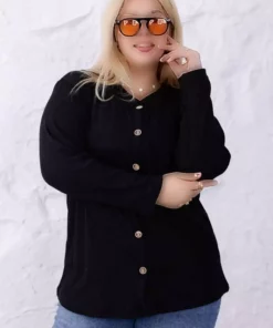 کاردی بزرگ سایز زنانه با دکمه‌های جلو و بافت نرم و لطیف برند tarzımsüper - 993554760