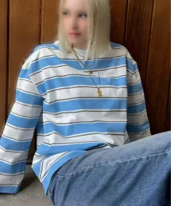 تی‌شرت آستین بلند راه‌راه یقه گرد با 100% پنبه مدل MG2362 برند Madmext - 991429025