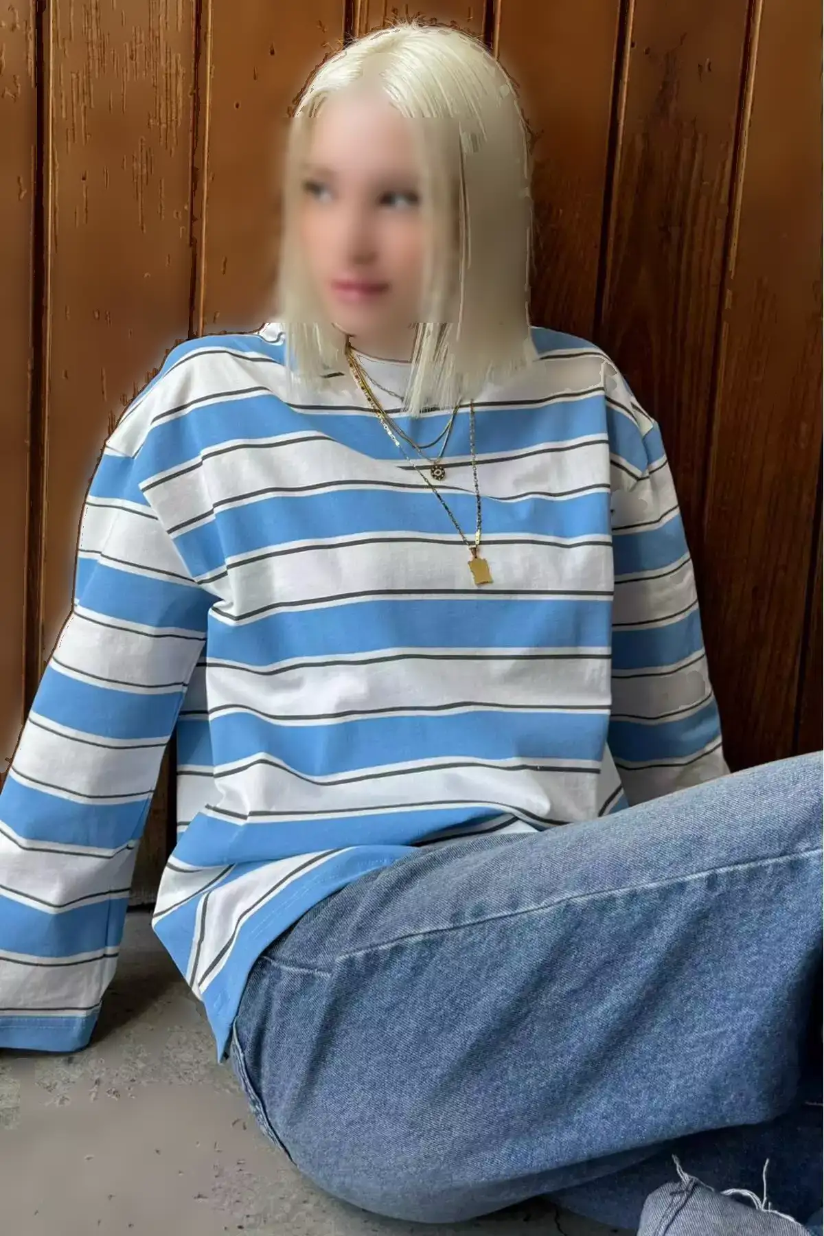 تیشرت آستین بلند راهراه یقه گرد با 100% پنبه مدل MG2362 برند Madmext - 991429025