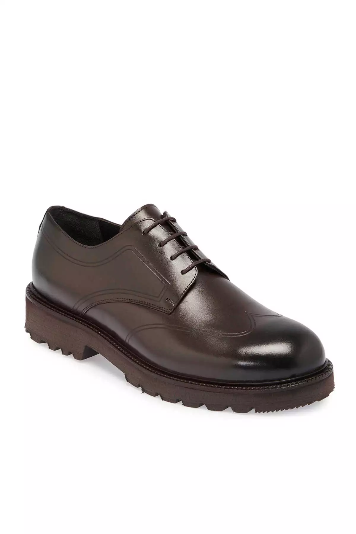کفش کلاسیک مردانه از چرم اصل قهوهای برند Tergan - 987217704
