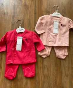 ست دو تایی بلوز و شلوار با دکمه‌دار و آستین بلند، ۱۰۰% پنبه‌ای برای نوزادان برند Pierre Cardin - 961169236