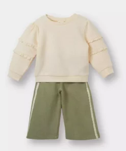 ست ۲ تکه دخترانه شامل سویشرت و شلوار راحتی G0081A525AU برند Defacto - 989399362