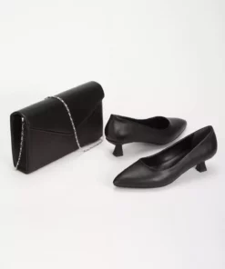 ست کتانی زنانه و کیف چرمی مشکی برند GULT - 901630830