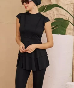 مایو نیمه بسته دستکشی فولیای مشکی برند Starinci Mayo - 833538386