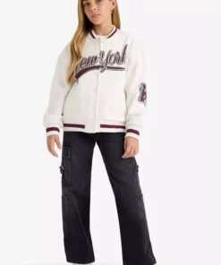 کاپشن بمبری یقه کالج با چاپ دخترانه مدل F2295A825AU برند Defacto - 969223927