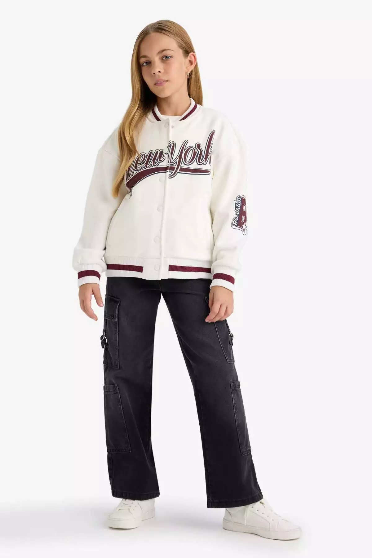 کاپشن بمبری یقه کالج با چاپ دخترانه مدل F2295A825AU برند Defacto - 969223927