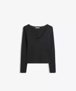 تیشرت دانتل آستین بلند برند Bershka - 967926507