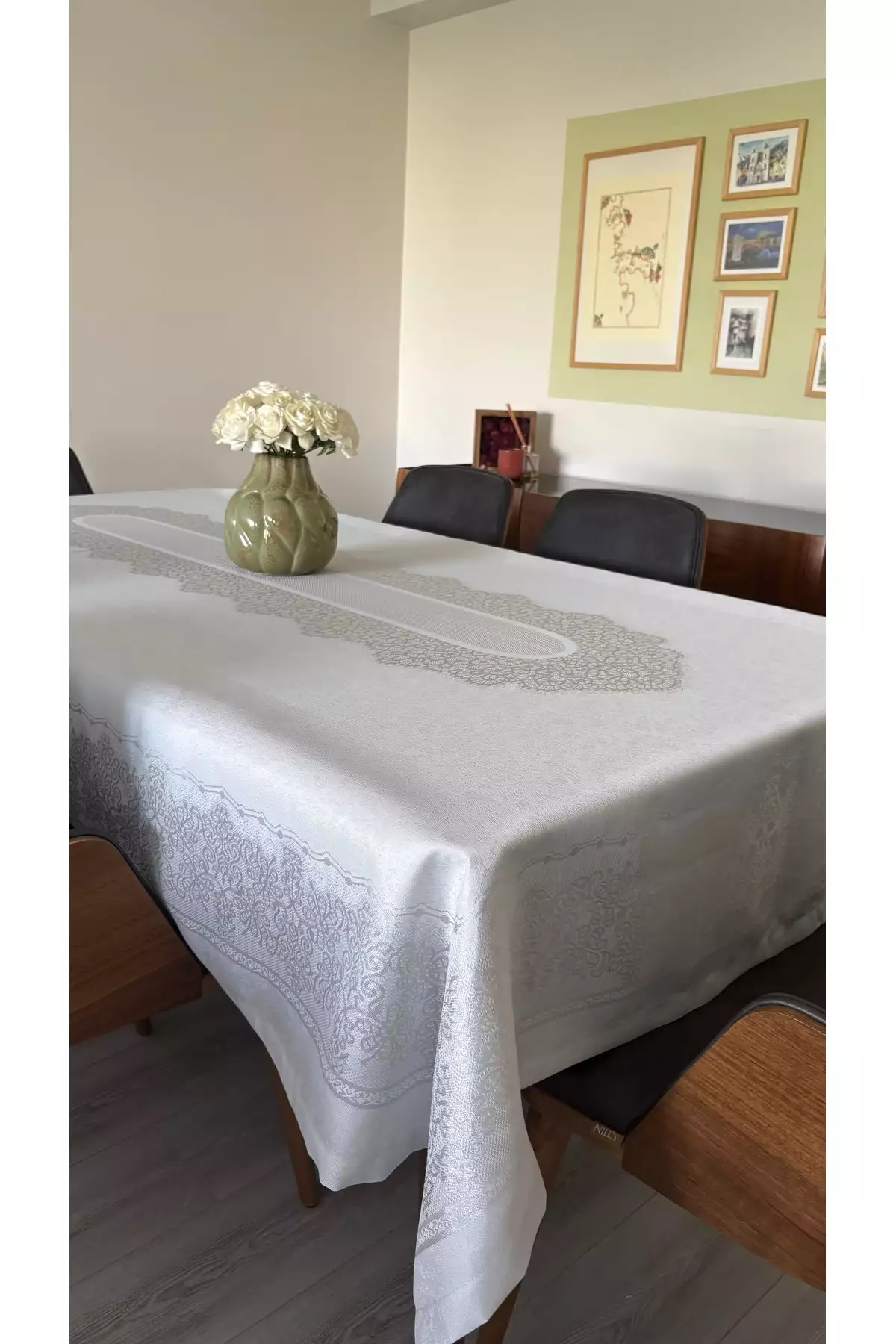 پارچه میز ضد آب توleda با طرح پانو به رنگ خاکستری برند homease - 958980421