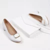 جفت کفش و کیف روزمره با پاشنه کوتاه و بنددار زنانه - سفید برند MFT AYAKKABI - 675151126