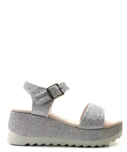 سندل دخترانه نقرهای شمعی با پاشنه 5 سانتیمیتر برند Tuğba Ortopedi - 713245262