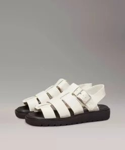 کفش صیاد زنانه چرم سیاه و سفید برند Calvin Klein - 931217855